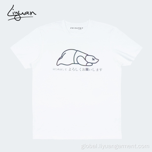 Cute T Shirts For Women reflective logo round neck cotton t-shirt Manufactory